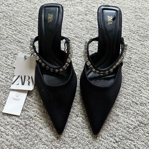 Zara black mule heels.